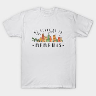 Memphis, USA City Skyline T-Shirt